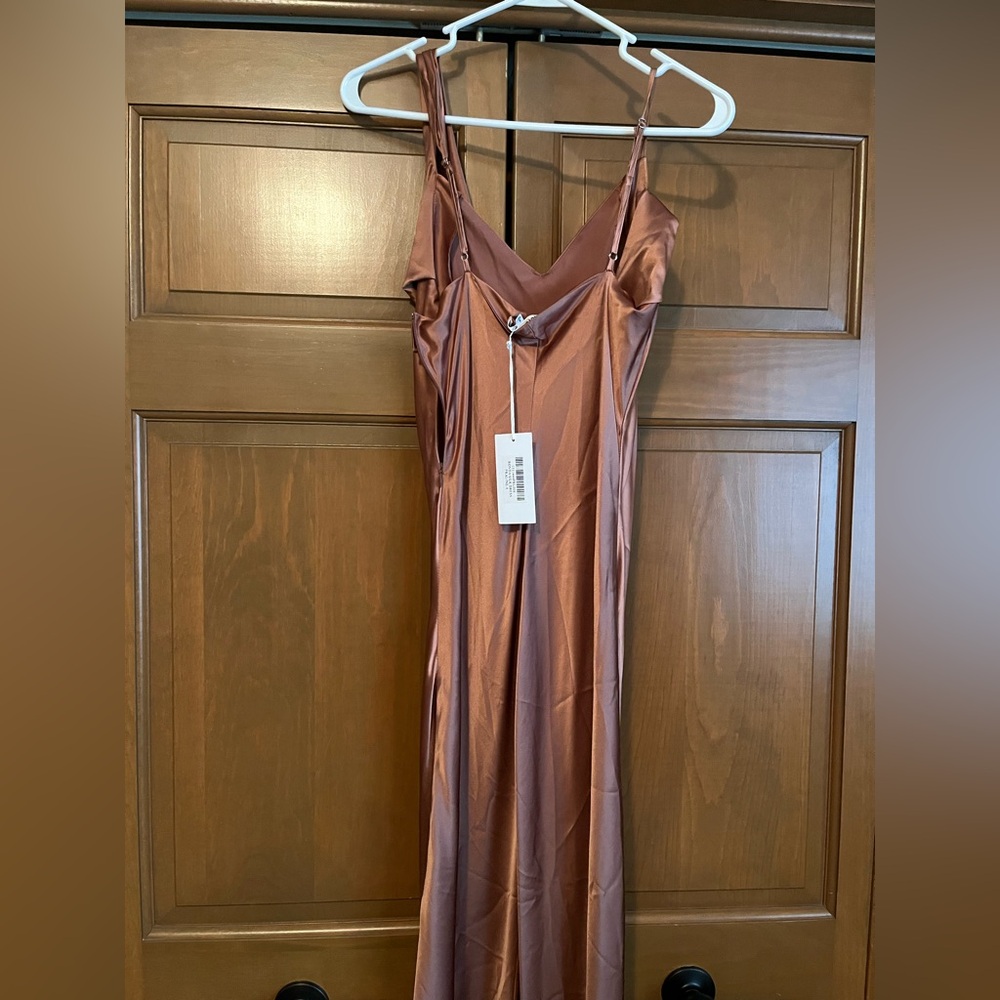 Reformation Ronda Silk Dress Size 8 - Praline - Picture 6 of 10
